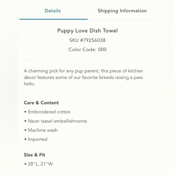 Anthropologie puppy love dish towel - Picture 5 of 10